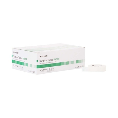 Mckesson Paper Medical Tape, 1/2 Inch x 10 Yard, White, 24PK 16-47305